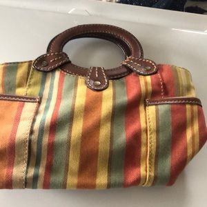 Small stripped purse with handles